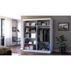 Dressing Radu cu oglinda, 180x200x61 cm, gri antracit