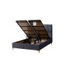 Pat Melia cu saltea 140x200 , tapitat, culoare antracit