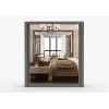 Dressing Milan, cu oglinda, 180x215x64 cm, gri