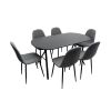 Set Masa cu 6 Scaune MBS-41, Gri, 150x75x80 cm