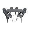 Set Masa cu 6 Scaune MBS-41, Gri, 150x75x80 cm