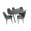 Set Masa cu 6 Scaune MBS-41, Gri, 150x75x80 cm
