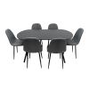 Set Masa cu 6 Scaune MBS-41, Gri, 150x75x80 cm