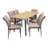 Set masa MBS-42 sonoma, 140x80cm, cu 6 scaune tapitate bej