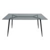 Set masa MBS-43 sticla, 150x80cm, cu 6 scaune tapitate bej