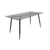Set masa MBS-43 sticla, 150x80cm, cu 6 scaune tapitate bej