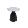 Masa cafea MC-147, 50x48.5 cm, alb/negru, piatra sinterizata