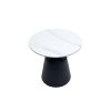 Masa cafea MC-147, 50x48.5 cm, alb/negru, piatra sinterizata