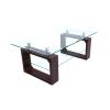 Masa cafea MC-148, sticla, 110x60x42 cm, culoare cires