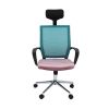 Scaun birou S-231, albastru/roz, mesh textil