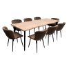 Set masa extensibila 160/220x90 cm MB-94, cu 8 scaune tapitate S-153 maro