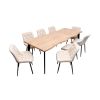 Set masa extensibila 160/220x90 cm MB-94, cu 8 scaune tapitate S-212 bej