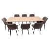 Set masa extensibila 160/220x90 cm MB-94, cu 8 scaune tapitate S-212 maro