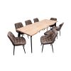 Set masa extensibila 160/220x90 cm MB-94, cu 8 scaune tapitate S-212 maro