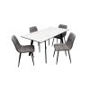 Set masa MBS-96 alb, cu 4 scaune tapitate ML-4 gri
