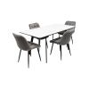 Set masa MBS-96 alb, cu 4 scaune tapitate S-212 gri