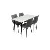 Set masa MBS-97 alb, cu 4 scaune tapitate ML-4 gri