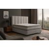 Pat Veloria, 160x200 cm, gri deschis, cu saltea si somiera metalica rabatabila, iluminare led