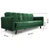 Canapea 3 locuri extensibila Lizbon, verde
