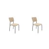Set 2 scaune, tapitate cu stofa, s-209, maro
