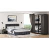 Set dormitor Cozy gri inchis, dulap Radu 180 cm Gri, cu oglinda