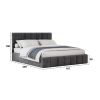 Set dormitor Cozy gri inchis, dulap Radu 180 cm Gri, cu oglinda
