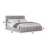 Set dormitor Cozy gri deschis, dulap Radu 180 cm Gri, cu oglinda