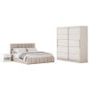 Set dormitor Cozy cappuccino, dulap Sara 200 cm Pin