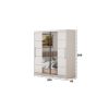 Set dormitor Cozy cappuccino, dulap Sara 200 cm Alb, cu oglinda
