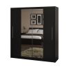 Dressing Radu cu oglinda, 204x218x58 cm, negru