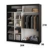 Dressing Radu cu oglinda, 204x218x58 cm, negru