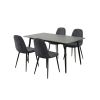 Set masa MB-101 gri, cu 4 scaune tapitate XS-2, gri inchis