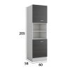 Corp inalt pentru cuptor, gri, PAL, 60x205x58 cm