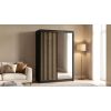 Dressing Gabriel Negru cu lamele artisan, cu oglinda, 150x200x61 cm