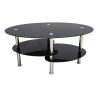 Masa cafea HT-176, 92x60 cm, negru, sticla securizata