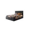 Pat Cozy cu saltea, 120x200 cm, gri inchis, suport saltea din PAL