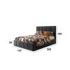 Pat Cozy cu saltea, 120x200 cm, gri inchis, suport saltea din PAL