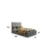 Pat Cozy cu saltea, 90x200 cm, gri deschis, suport saltea din PAL