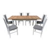 Set masa MB-13 (Alba 2) alb/stejar, cu 6 scaune S-38 b (kolga) op85