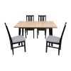 Set masa extensibila MB-13 (Oslo 5) negru/stejar artizan, cu 4 scaune S-38 (b14) op85