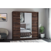 Dressing Sara, cu oglinda, 200x200x60 cm, Nuc Ristretto