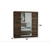 Dressing Sara, cu oglinda, 200x200x60 cm, Nuc Ristretto