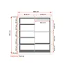 Dressing Milan, cu oglinda, 180x215x64 cm, negru