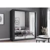 Dressing Milan, cu oglinda, 180x215x64 cm, negru