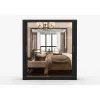 Dressing Milan, cu oglinda, 180x215x64 cm, negru