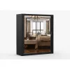Dressing Milan, cu oglinda, 180x215x64 cm, negru