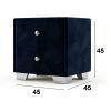 Noptiera tapitata Cozy 2s, 45x45x45 cm, albastru