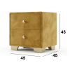 Noptiera tapitata Cozy 2s, 45x45x45 cm, galben