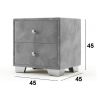 Noptiera tapitata Cozy 2s, 45x45x45 cm, gri deschis