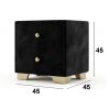 Noptiera tapitata Cozy 2s, 45x45x45 cm, negru